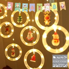 HK.Sell 圓環聖誕造型裝飾燈串, 黃光色, 1組