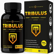 MAPEinc 트리불루스 for Men & Women 2000mg 남성 호르몬 보충제 초강력 사포닌 + 마카 파우더 및 흑후추 추출물로 향상된 흡수 남성 및 여성용, 1개, 90정