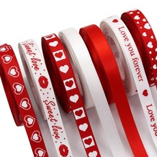 하트 리본끈 선물 포장용품 롤, 3개, 9m, D