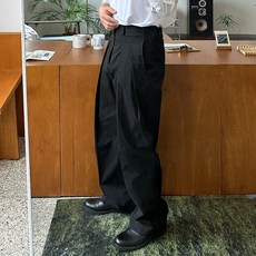 르위 뒷밴딩 와이드팬츠 바이오워싱 치노바지