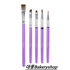 대풍BakeryShop 윌튼 데코레이션 툴 5 피스 브러쉬 세트, 바이올렛