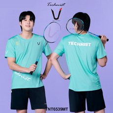 테크니스트 배드민턴 전사 기획 티셔츠 반팔 상의 민트 TNT6539MT 남성 여성 남녀공용