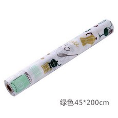 防油紙創意家用抽屜櫥櫃墊墊紙剪印花廚房裁可衣櫃防潮墊, 1個, 45*200厘米綠色