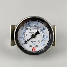 내충격성 오일 압력계 쉘 클램프 후면 연결형 마노미터, 기본, 10. -76CM-0 without oil