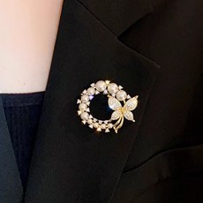 여성 정장 패션 진주 브로치 나비 옷핀, 천사의 날개