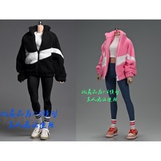 玩模坊 1/6 男女潮流外套 兵人迷你模型, 1個, 黑