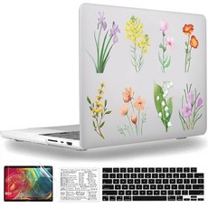 QCzyc 맥북 프로 14인치 케이스 2021-2026 M5 M4 M3 M2 M1 A3427 A3426 A3434 A3185 A3112 A3401 A2992 A2918 A277, 봄 꽃