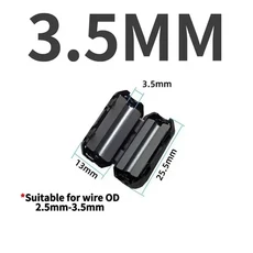 케이블 쉴드용 블랙 스냅 마그네틱 링 페라이트 필터 EMC 내경 3.5mm 11 디가우징 20/100 개, 02 3.5mm-ui650_03 20 PCS
