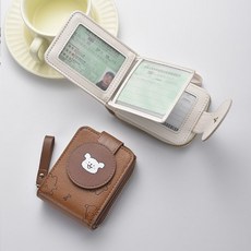 新款線條小狗卡包錢包二合一多功能包證件包可愛卡通女款情侶卡包