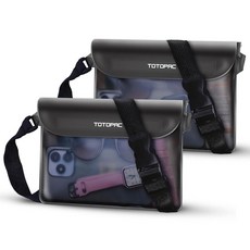 2개 세트 방수 허리 가방 휴대폰 파우치 허리끈 포함 9x6.7인치 현금 귀중품용 – 수영 카약 보트 타기 스노클링 수상 스포츠용 핑크 + 회색, Grey + Grey, 2