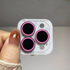 2-3PCS For IPhone 16 15 14 Pro Max Plus 13 12Mini 빛나는 카메라 보호대 세라믹 렌즈 링 강화 유리 후면, 04 16pro 16pm(3pcs, 06 Pink