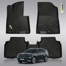 티오피 TPE 자동차 매트 발판 카매트, 01_현대, 아이오닉9 릴랙션시트 6인 2025~ 블랙