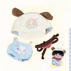 臺灣出貨 10cm娃衣 夏日心情海鹽狗小豬包 棉花娃娃衣服 可愛換裝娃衣 10公分娃衣 棉花娃娃 娃娃換裝 娃衣 N1G, 1個, 藍色