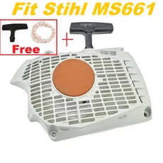 리코일 스타터 커버 핸들 로프 풀리 스프링 키트 STIHL MS661 C M 체인톱 정원 도구 부품에 호환, 03 1 PCS