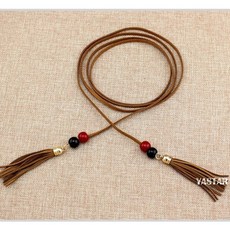 야스타 벨트221 스웨이드 태슬 끈벨트