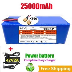 2024 고출력 배터리 팩 36V XT60 10S4P 40Ah 1000W 하이 퀄리티 18650 배터리 BMS 42V 충전기 DIY 생산 신제품, 1개, 1개입