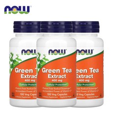 나우푸드 녹차 그린 티 추출물 400mg 100베지 캡슐 비타민C 폴리페놀 카테킨 3개