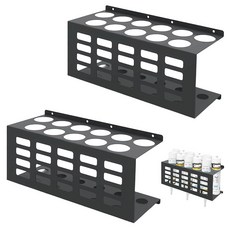 Mibcocny 2 Pack Wall Mount Storage Tubes Organizer Metal Caulk Tube Tray Grease Silicone Caulkin, Black
