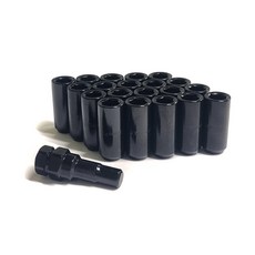 발통마켓 자동차 8색상 M12x1.5 롱타입 현대 기아 휠너트, 블랙, 1세트