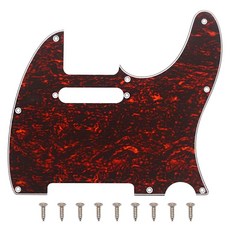SAPHUE HSS 11홀 스트랫 일렉트릭 기타 픽가드 및 백플레이트 세트 펜더 미국/멕시코용 표준 스트라토캐스터 모던 스타일 기타 부품 (3겹 레드 토터스), TL