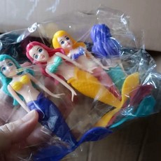 물에 넣는 조개 인어 공주 장난감 피규어 회전하며 떠오르는 물놀이 용품 조개껍질 액세서리, 인어 1개(색상랜덤)