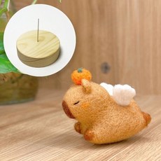 카피바라 키링 양모 펠트 diy 인형 만들기 커플 세트, 8. 날개 카피바라 말뚝 세트 + 바늘3개, 1개