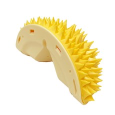 有喵病 多功能榴槤蹭毛器 貓玩具 貓咪舔毛 梳毛器 寵物梳毛 貓薄荷, 1個, 有喵病-多功能榴槤蹭毛器-黃