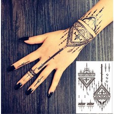 印度海娜紋身貼紙 微刺青 輕紋身 IG打卡 小紅書流行 抖音同款 紋身貼 性感 象徵 旅遊 中東, 1個