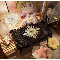 타로식탁보 타로스프레드천 매트 타로천 카드 러그 테이블 사각패브릭, 130x130-80x80정도의데스크탑에적합, 15