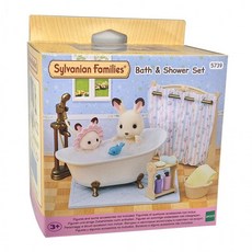 실바니안패밀리 아기랑 샤워 욕실 세트 어린이 동물 인형 피규어 장난감 선물, 상세페이지 참조
