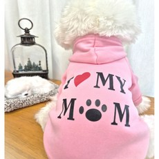 상상디앤에이 강아지옷 소형견 중형견 기모 후드티, 핑크, 1개