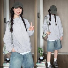 山系防曬外套 女 春季薄款寬鬆衝鋒衣 爬山騎行