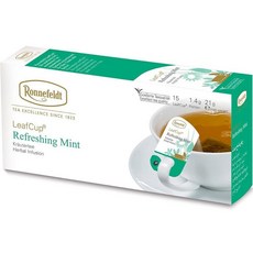 RON 온nefeldt LEAF 리프CUP 업 컵 천연 민트 – 유기농 루즈 리프 페퍼민트 허브 차이 - 카페인 프리 개별 포장된 티백 15개, 상쾌한 민트