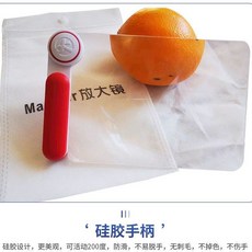 方形高清菲涅爾放大鏡 5倍/10倍/20倍 玻璃鏡面 手持式閱讀鏡, 1個, 紅色