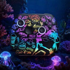 [스마트박스]FUNLAB Pro+ 데이브 더 다이버 에디션 Switch2 게임 컨트롤러 프로페셔널 무선 충전 도크 RGB 튜닝 라이트 NS 호환, 1세트, 게임패드+충전독