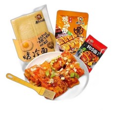 중국 길거리간식 구운냉면 카오렁미엔 만들기 납작면 구운 냉면 10조각+소스 1봉, 1개, 1kg