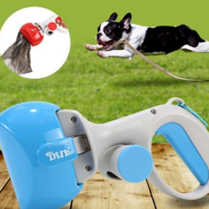 반려동물 배변 집게 휴대용 반려견 디스펜서 애완 배변 봉투 야외용 세트 강아지산책 산책 용품, 옐로우