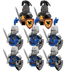 중세 전쟁 성 늑대 팩 피규어 작은 입자 빌딩 블록 슈트 소년 선물 어린이 장난감, 10 8Pcs