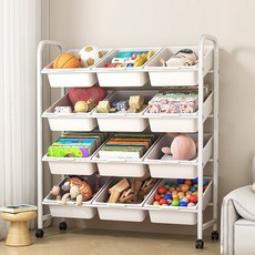 SeekFun 정리함 트롤리 수납함 이동식 보관함 대용량 교구장 12칸 대형 수납장