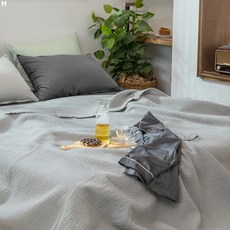 순면60수 피그먼트 워싱스프레드 패드겸이불 슈퍼싱글 (110*200)