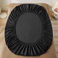 면 장착 시트 탄성 밴드 싱글 더블 킹 퀸 침대용 미끄럼 방지 조절 매트리스 커버, 90x200cmx10cm, 1. Black