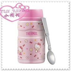 膳魔師 Hello Kitty 不鏽鋼食物燜燒罐 附叉子 粉色/桃粉色 保溫罐 11258506, 1個, 粉紅