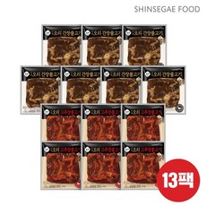 신세계푸드 올반 바짝오리불고기(간장맛 7 고추장맛6), 13개, 200g