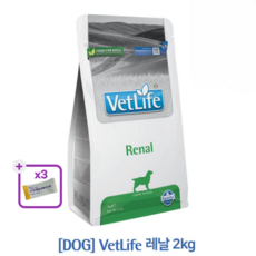 파미나 VetLife 처방식 DOG 레날 2kg + 트리플액티브 관절트릿 3포, 1개, 유리너리+결석