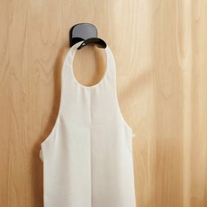 무타공 일회용 앞치마 걸이 식당 업소용 접착식 옷걸이 거치대 부직포 다용도 걸이대 고리, 블랙, 1개