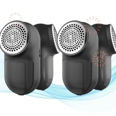 Lemontec 차량용 면도기 충전식 패브릭 블랙 - 옷 가구 보풀 제거 건전지 작동 M6 2개