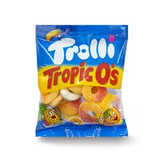 트롤리 트로픽오스 구미 캔디 100g 원형모양 과일맛 젤리 사무실 어린이간식, 1개