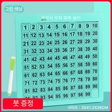 두뇌 교구 집중력 숫자 두뇌트레이닝 손가락 향상 운동, 1개, 10단계 그린