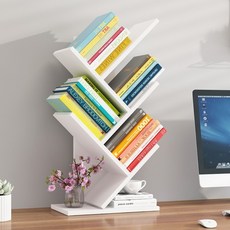 코챌리빙 트리형 H형 Y형 분리형 원목 책꽂이 북트레이 책상 정리함, 화이트, 5단