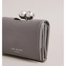 TED BAKER Rosiela Small Crystal Bobble Leather Purse Dark Grey
